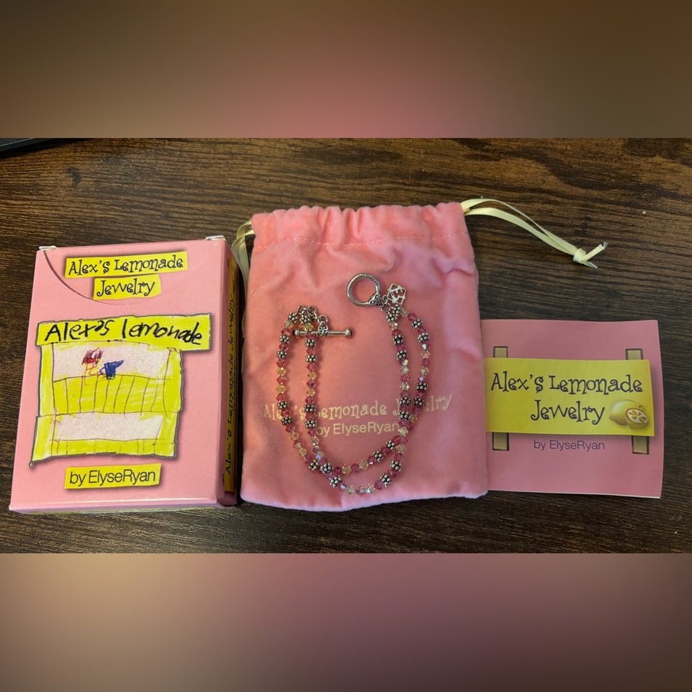 Alex’s Lemonade sterling silver and crystal bracelet NIB